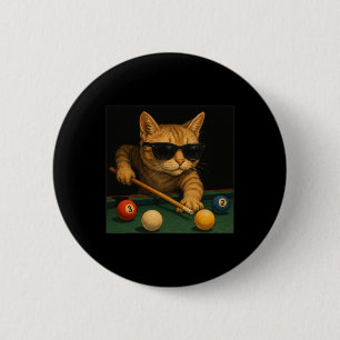 Chapa Redonda De 5 Cm Piscina De Gatos Billiards In Lounge Guay Funny Ca