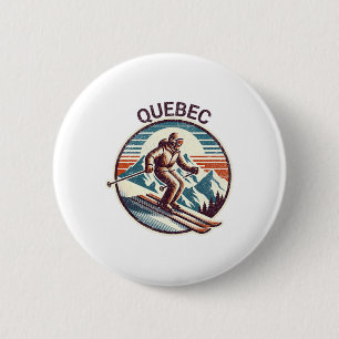 Chapa Redonda De 5 Cm Pista de esquí Canadá Retro Vintage Quebec Skii