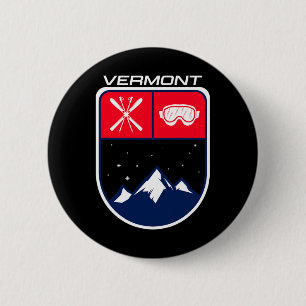 Chapa Redonda De 5 Cm Pista de esquí de montaña Vermont Goggle Pol