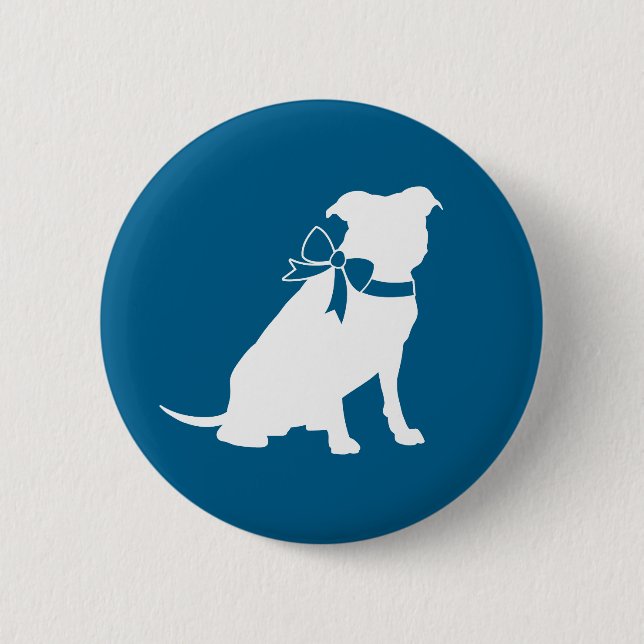 Chapa Redonda De 5 Cm Pit Bull Baby Shower Pitbull Dog Blue Boy (Anverso)