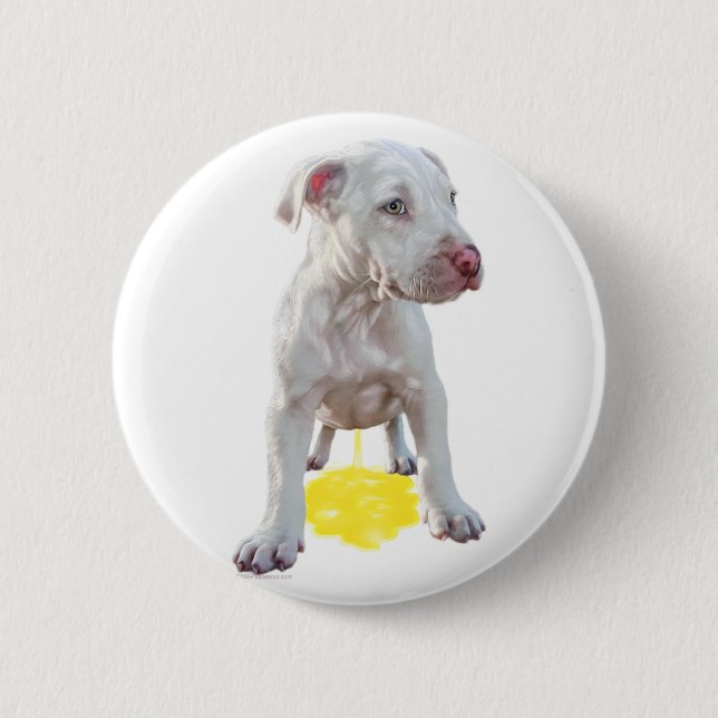 Chapa Redonda De 5 Cm Pit Bull Puppy Piddle (Anverso)