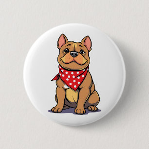 Chapa Redonda De 5 Cm Pitbull Adorable con Pañuelo Gif de Amante de Perr