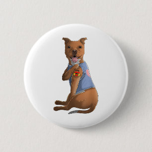 Chapa Redonda De 5 Cm Pitbull Amo A Mamá Tattoo Camiseta De Perro Madres