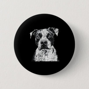 Chapa Redonda De 5 Cm Pitbull Face Cute Dote Lover Hombres Mujeres Blanc