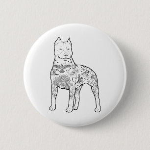 Chapa Redonda De 5 Cm Pitbull Tattoos Diseño Entrenador Perro Guay Pitbu