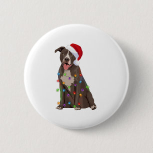 Chapa Redonda De 5 Cm Pittie Navidades Pitbull alumbran al amante del pe