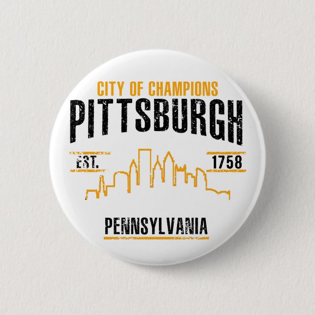 Chapa Redonda De 5 Cm Pittsburgh (Anverso)
