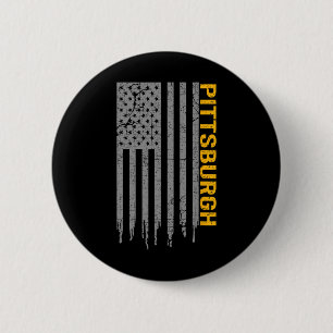Chapa Redonda De 5 Cm Pittsburgh Bandera Estadounidense Patriótica Estad