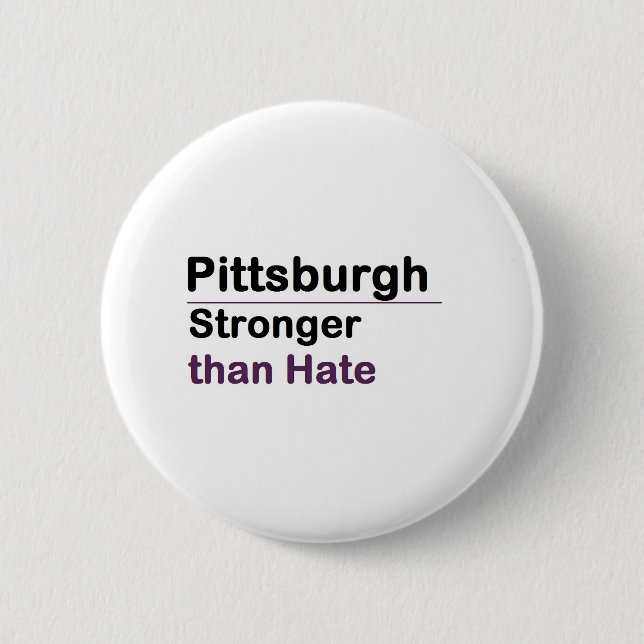 Chapa Redonda De 5 Cm Pittsburgh más fuerte que odio (Anverso)