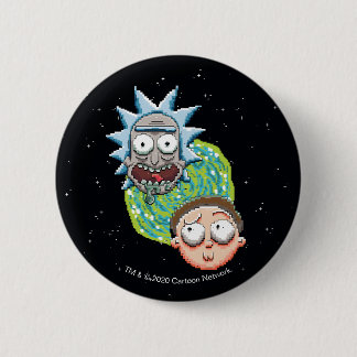 Chapa Redonda De 5 Cm Pixelverse Rick and Morty Portal Graphic