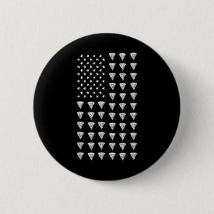 Chapa Redonda De 5 Cm Pizza Bandera Americana Comida Usa Patriotismo Pat