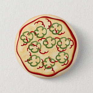 Chapa Redonda De 5 Cm Pizza con pimientos rojos y verdes