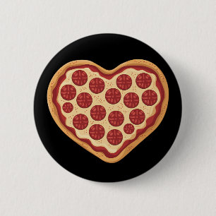Chapa Redonda De 5 Cm Pizza Corazón Formado Lindo Día de San Valentín