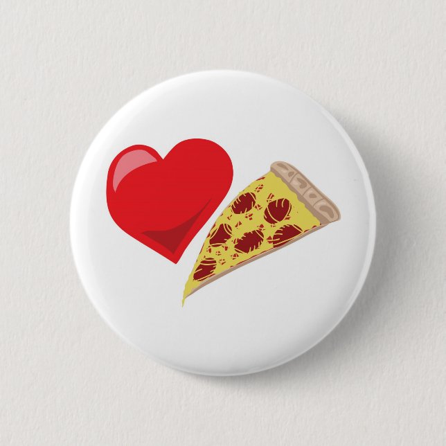 Chapa Redonda De 5 Cm ¡Pizza del amor!  Personalizable: (Anverso)
