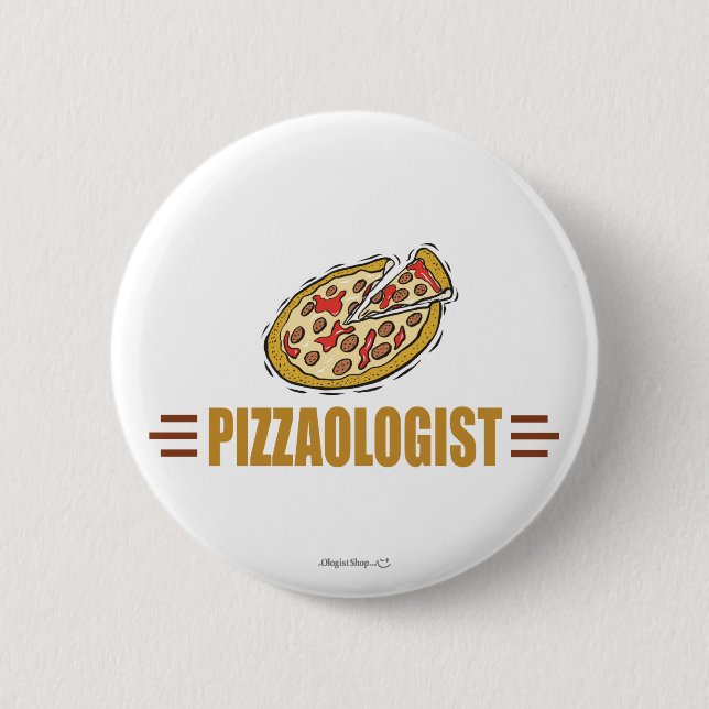 Chapa Redonda De 5 Cm Pizza divertida (Anverso)