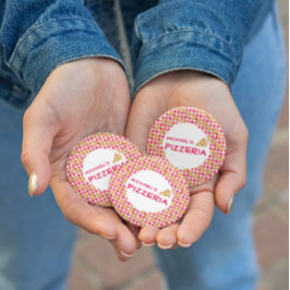 Chapa Redonda De 5 Cm Pizza Party Kids Birthday