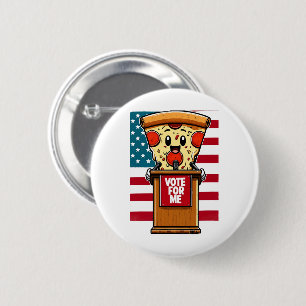 Chapa Redonda De 5 Cm pizza patriótica voten por mí