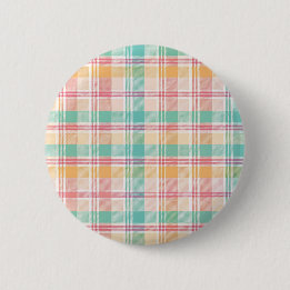 Chapa Redonda De 5 Cm Plaid de cuadros multicolor