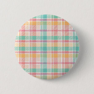 Chapa Redonda De 5 Cm Plaid de cuadros multicolor