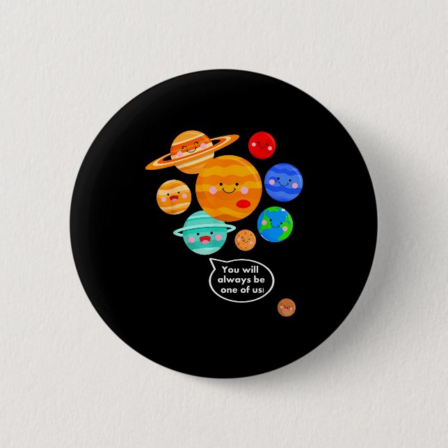 Chapa Redonda De 5 Cm Plane Funny Cartoon Planets Never Forget  (Anverso)