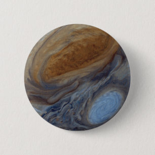 Chapa Redonda De 5 Cm Planet Júpiter Gran Punto Rojo