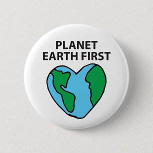 Chapa Redonda De 5 Cm Planeta primer icono ecológico Happy Earth Clipart