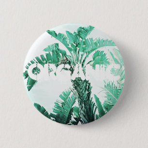 Chapa Redonda De 5 Cm Planta de banana de hoja verde