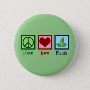 Chapa Redonda De 5 Cm Planta de Nursery Peace Planes de Amor Cute Verde
