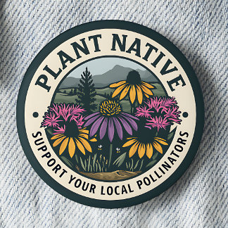 Chapa Redonda De 5 Cm Planta Nativo – Apoya a los Polinizadores Locales