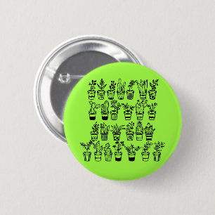 Chapa Redonda De 5 Cm Plantas Cute Doodle en Macetas