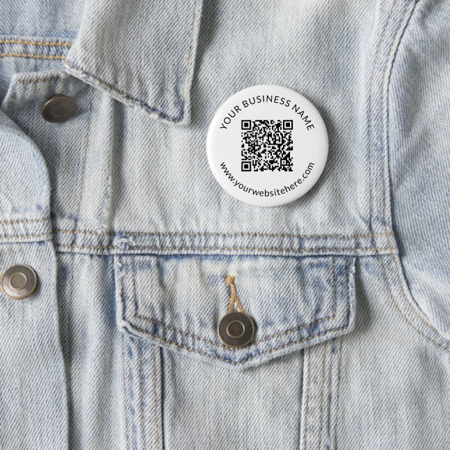 Chapa Redonda De 5 Cm Plantilla de código QR cargada con texto editable (In situ)