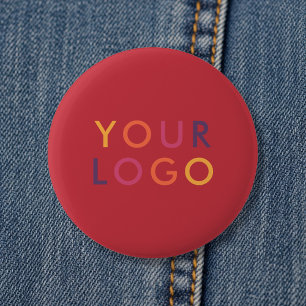 Chapa Redonda De 5 Cm Plantilla de marca comercial de logotipo rojo