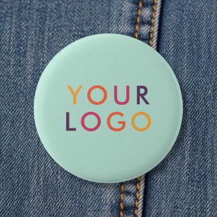 Chapa Redonda De 5 Cm Plantilla de marca comercial Logo Mint Green
