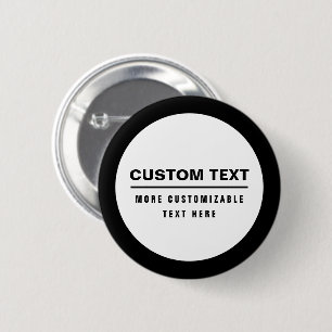 Chapa Redonda De 5 Cm Plantilla de texto personalizable simple y negrita
