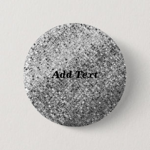 Chapa Redonda De 5 Cm Plantilla en blanco elegante plateado Agregar text