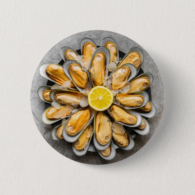 Chapa Redonda De 5 Cm Plata de ostras (Anverso)