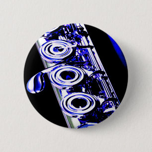 Chapa Redonda De 5 Cm Plata flautista artística Metalizado hermosa dive