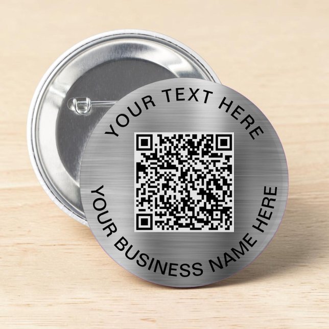 Chapa Redonda De 5 Cm Plata promocional de código QR (QR Code Promotional Silver Button)