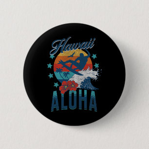 Chapa Redonda De 5 Cm Playa Aloha Hawái Surf Vintage Hawaiano Retro