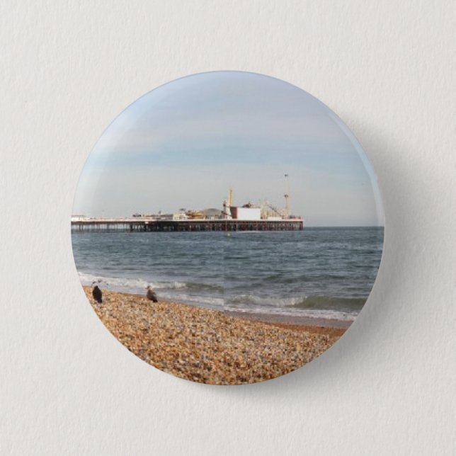 Chapa Redonda De 5 Cm Playa Brighton (Anverso)