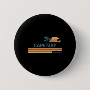 Chapa Redonda De 5 Cm Playa Cape May Nueva Jersey Verano Palma Hombres M