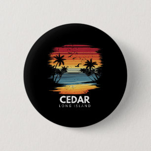 Chapa Redonda De 5 Cm Playa Cedar Long Island Surfboard Surfing Vintage 