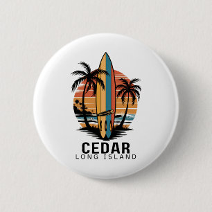 Chapa Redonda De 5 Cm Playa Cedar Long Island Surfing Surfista _1