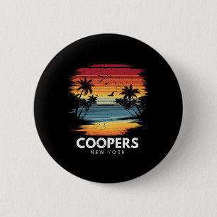 Chapa Redonda De 5 Cm Playa Coopers Nueva York Surfboard Surfing Vintage
