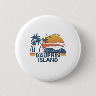 Chapa Redonda De 5 Cm Playa Dauphin Island Alama Hombres Mujeres Vacacio