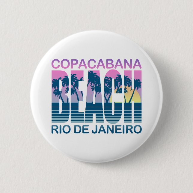 Chapa Redonda De 5 Cm Playa de Copacabana (Anverso)