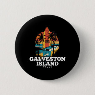 Chapa Redonda De 5 Cm Playa de la Isla Galveston Texas Surfboard Surfing