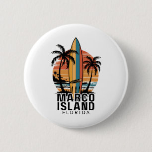 Chapa Redonda De 5 Cm Playa de la Isla Marco Florida Surfing Surfista _1