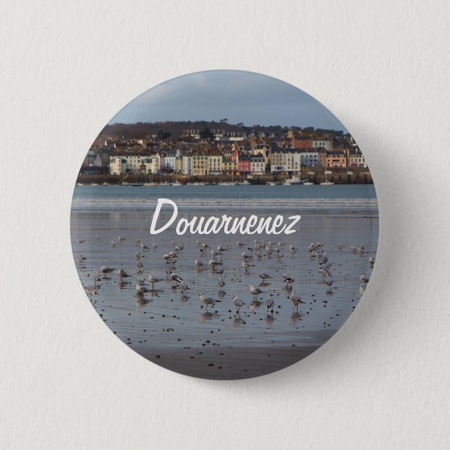 Chapa Redonda De 5 Cm Playa de Ris en Douarnenez (Anverso)