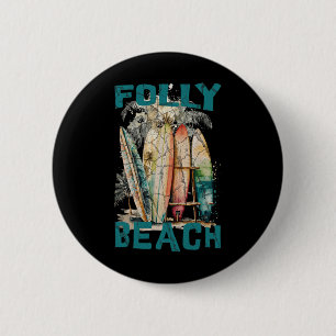 Chapa Redonda De 5 Cm Playa Folly Hombres Mujeres Niñas Niños